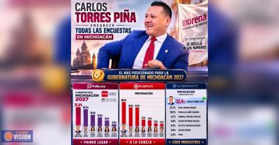 Carlos Torres Piña, se mantiene como el perfil con mayor posicionamiento 